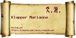 Klapper Marianna névjegykártya